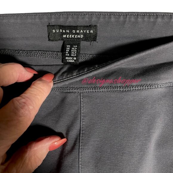 Susan Graver Weekend Gray Stretch Capri Pants Size LP - Picture 4 of 8